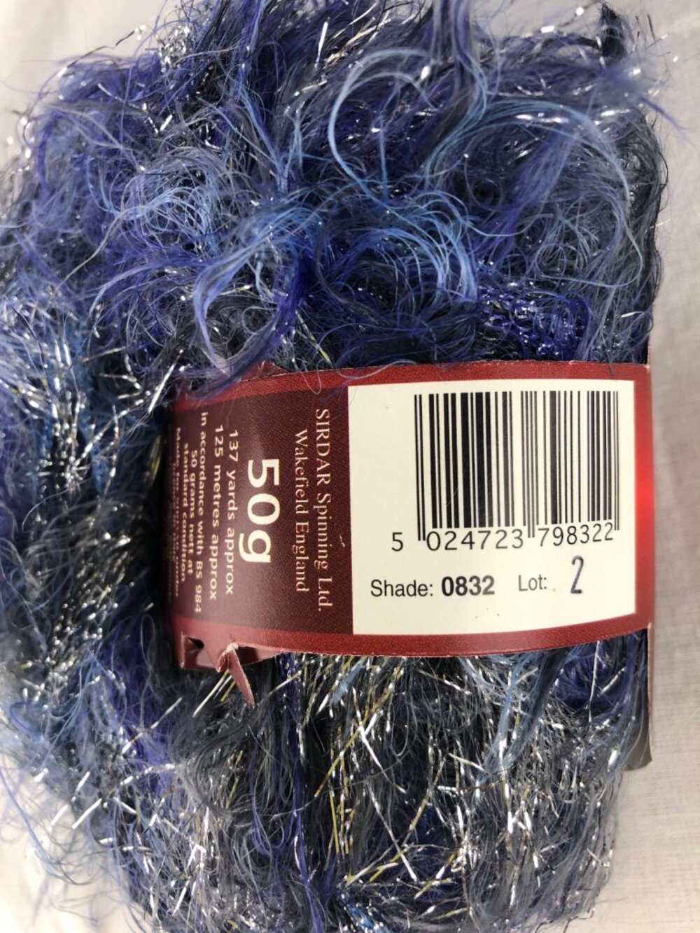 Sidar Zanzibar Yarn Nylon and Polyester Eyelash 50g 137 yards Lot of 5 - Picture 4 of 5